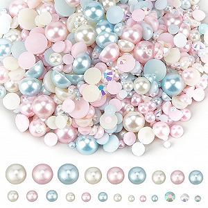 Жемчуг Тип SUNNYCLUE Смола Полужемчуг 3~10 мм Розовый и Голубой - Фото 1