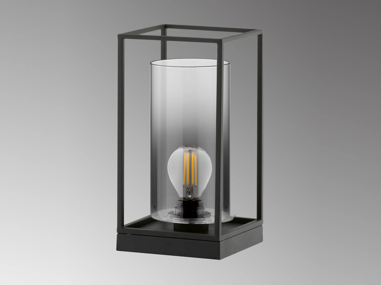 Настільна лампа Мала Димчасте скло LED 30 см Чорна, фото №3