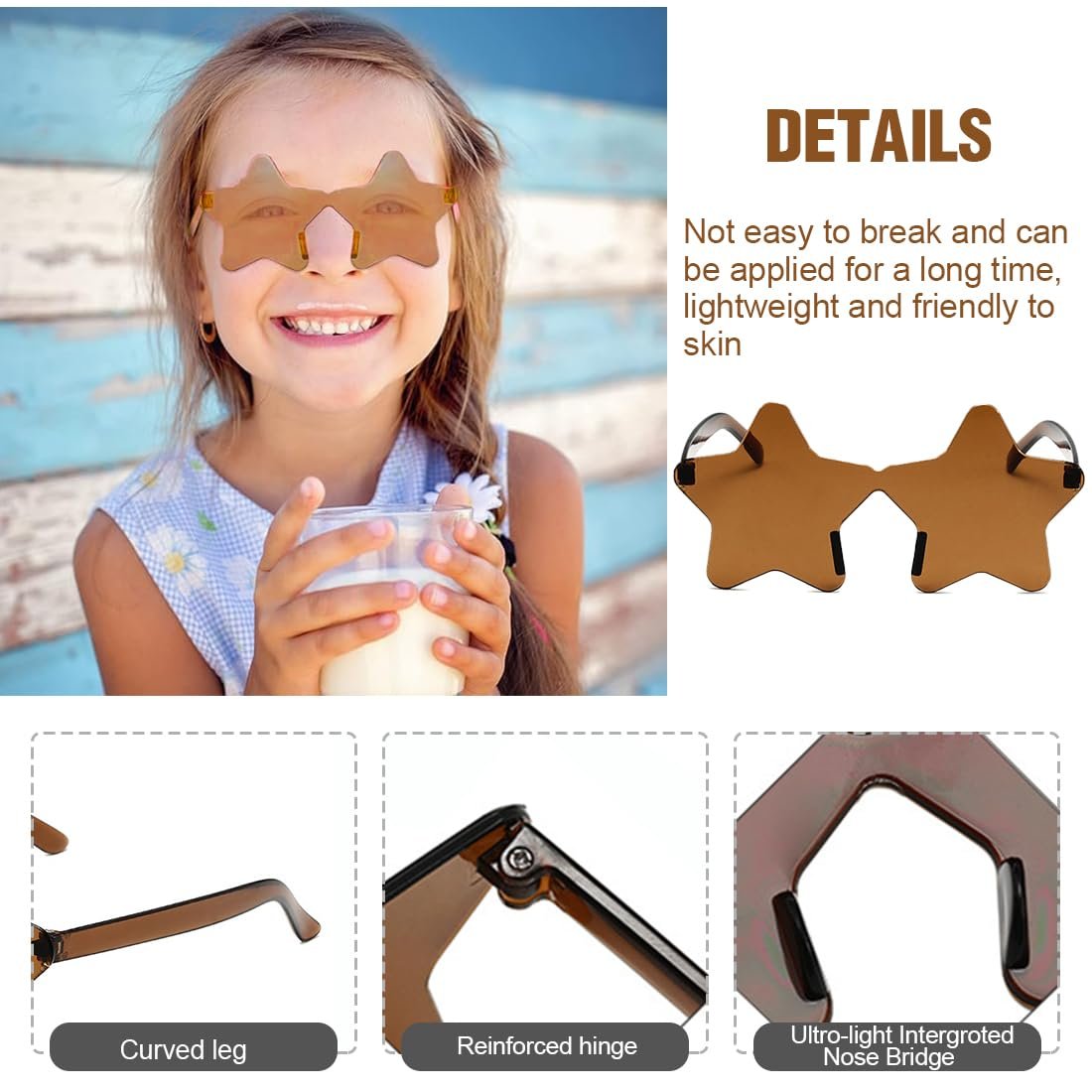 Сонцезахисні окуляри Серце/Зірка ZKSXOA Набір 10 штук Прозорі, фото №4 Сонцезахисні окуляри Серце/Зірка ZKSXOA Набір 10 штук Прозорі, фото №4