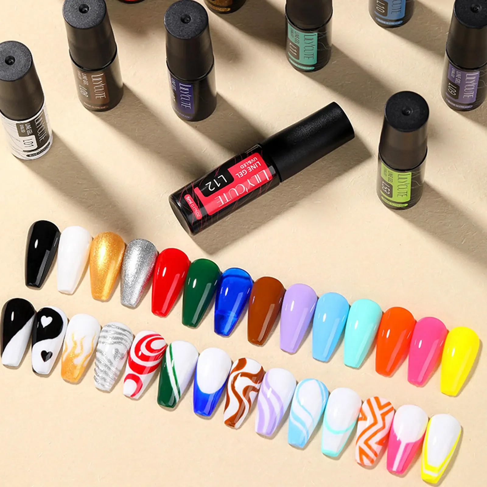 Гель-лак Металлик 6 цветов: черный, белый, золото, серебро, розовый, фото №8