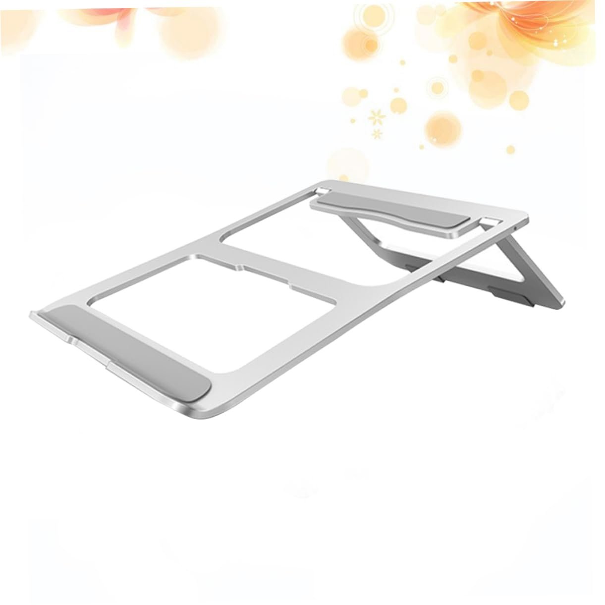 Підставка для ноутбука Veemoon складана з алюмінієвого сплаву вентильована портативна для офісу дому потяга легка та міцна з нековзними накладками для надійного утримання, фото №3