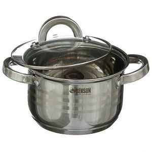 Набор кастрюль Benson BN-199 из нержавеющей стали 6 предметов с крышками - Фото 1