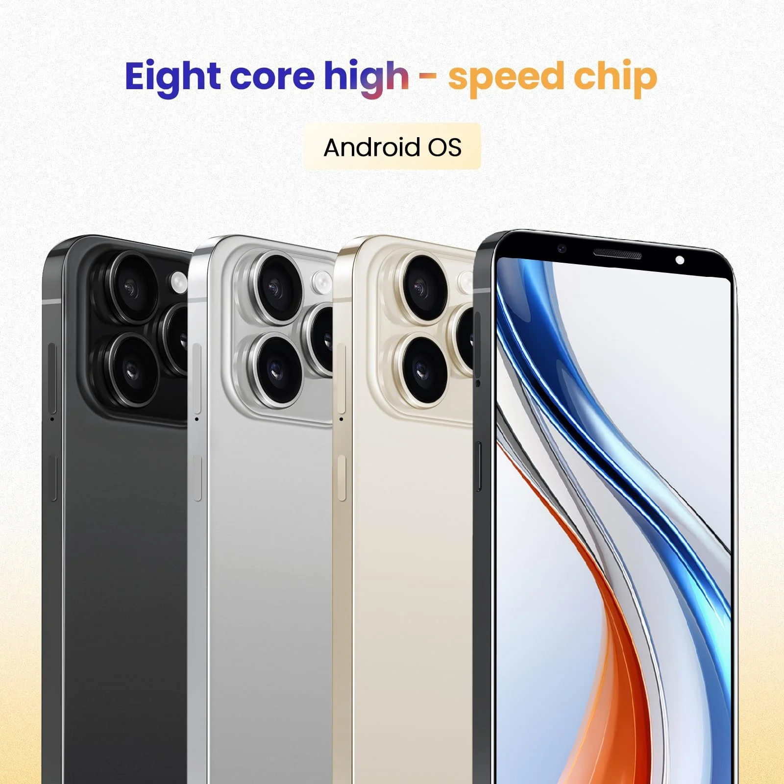 Смартфон 700White 6.0 дюймов 4GB RAM + 64GB ROM 13MP + 16MP 8-Core Шампань, фото №4
