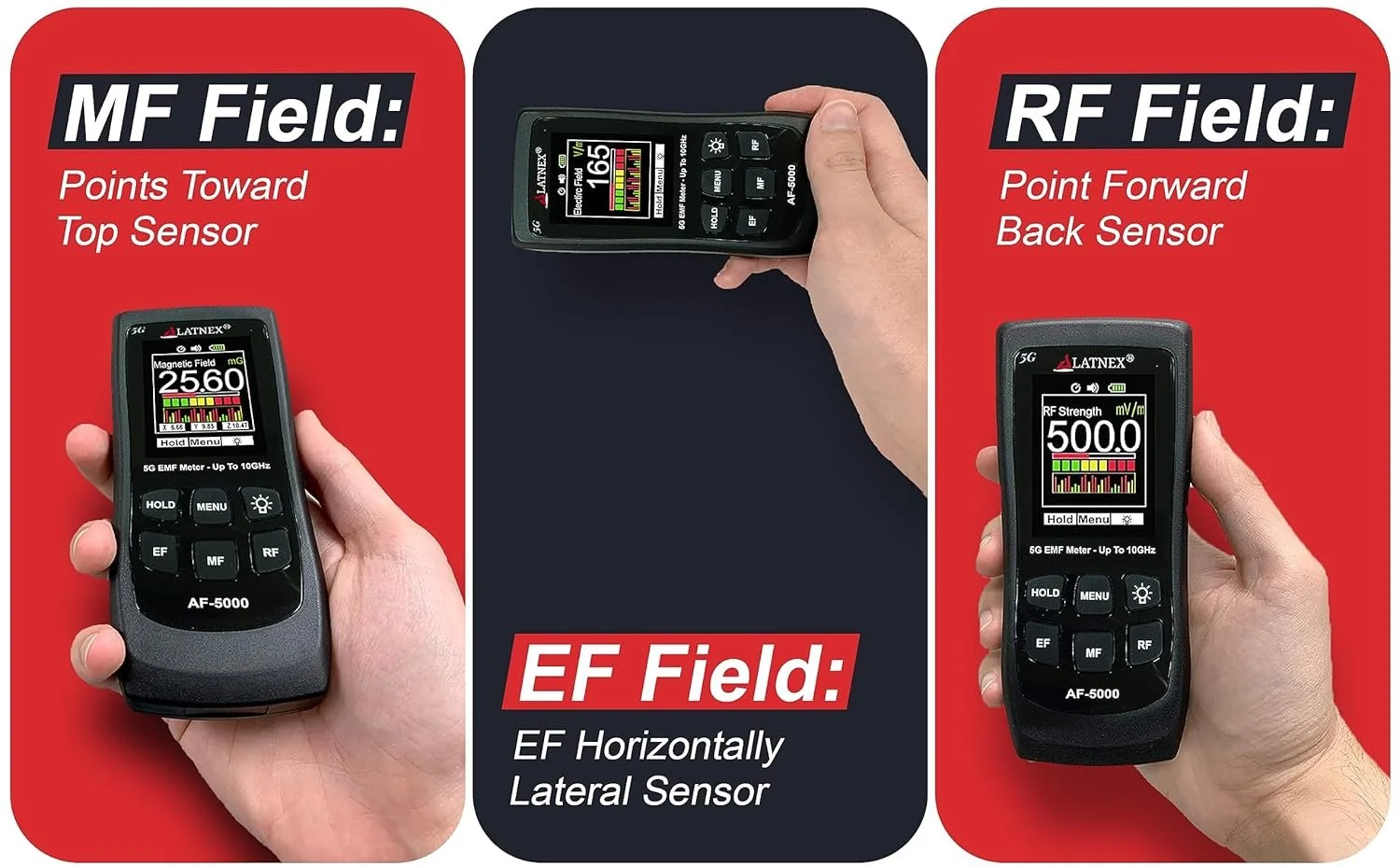 EMF-метр LATNEX AF-5000 5G Черный, фото №7 EMF-метр LATNEX AF-5000 5G Черный, фото №7