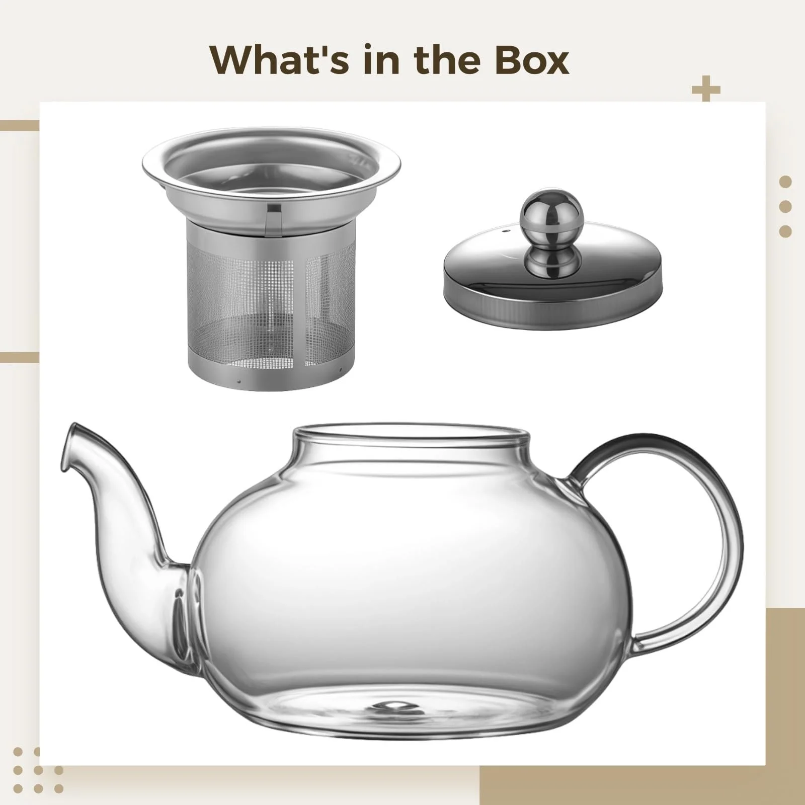 Скляний Чайник-заварник, фото №5