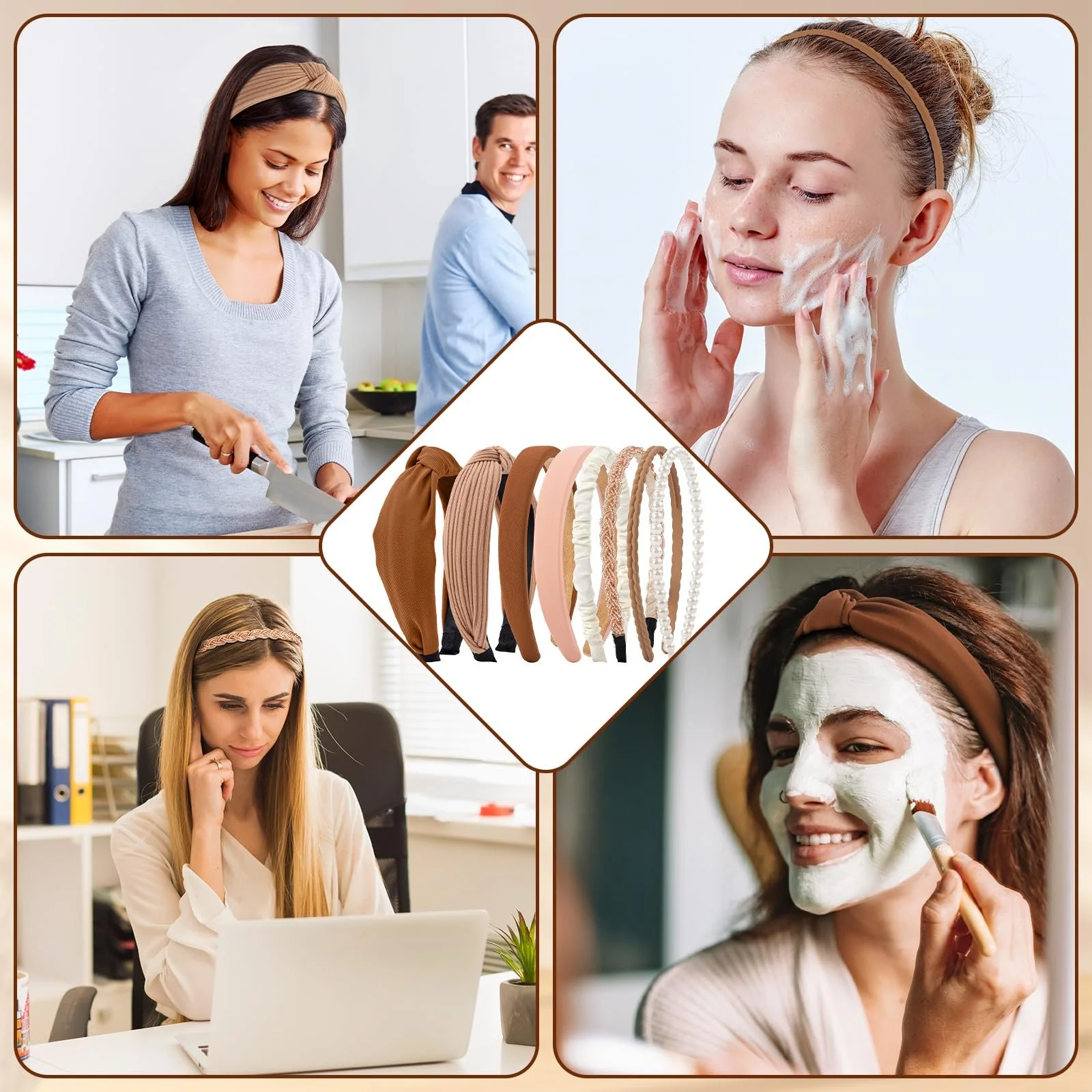 Набір обручів для волосся з перлами, фото №7