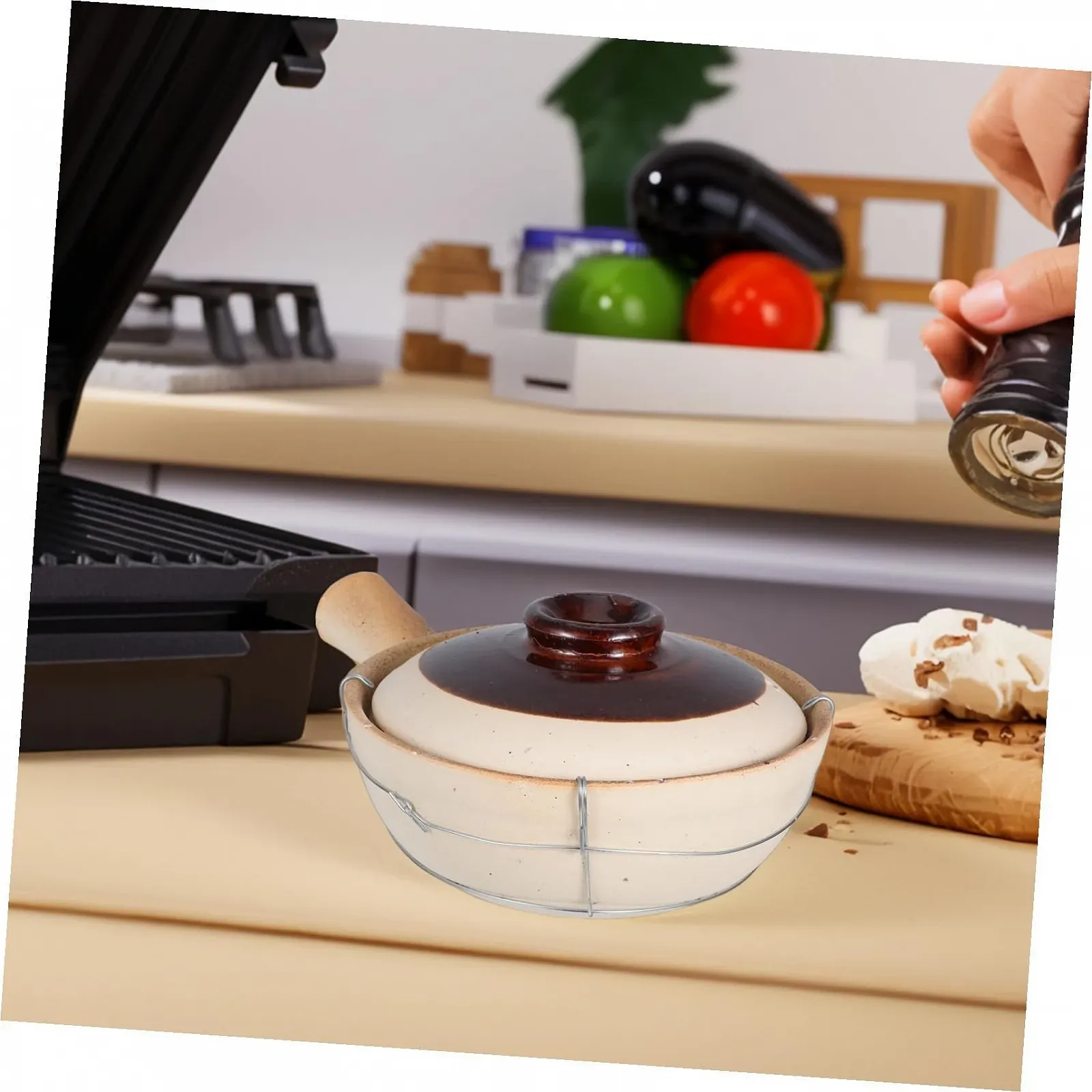 Глиняний горщик VICASKY китайський традиційний з однією ручкою керамічний, фото №5