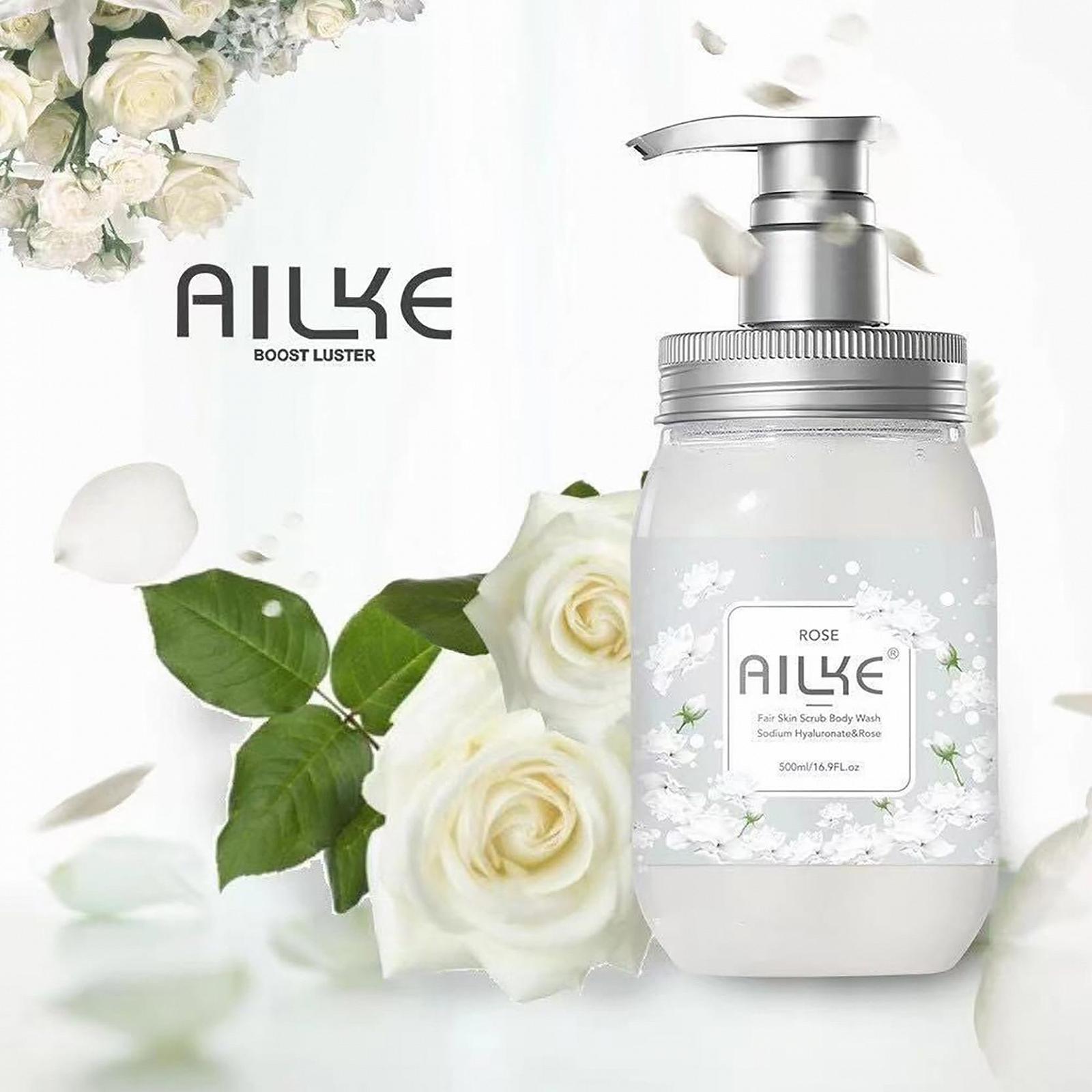 Гель-скраб для тіла AILKE Fair Skin Rose Oil Extract Sodium Hyaluronate 500 мл, фото №2 Гель-скраб для тіла AILKE Fair Skin Rose Oil Extract Sodium Hyaluronate 500 мл, фото №2