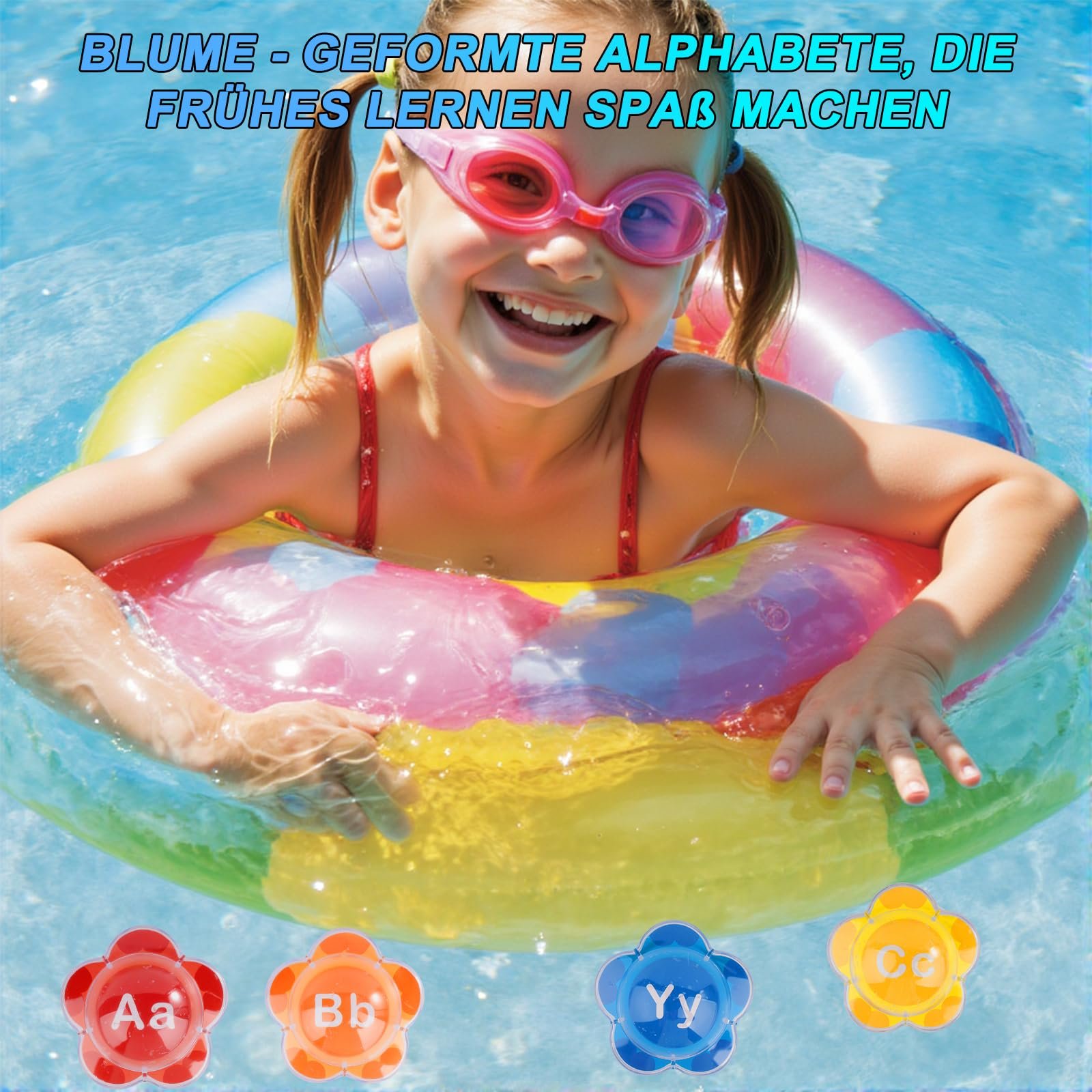 Іграшка для ванни Алфавіт Квіти Плаваюча Навчальна, фото №4