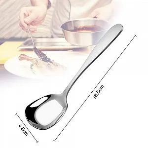 Набор из 3 квадратных ложек из нержавеющей стали Soup Spoon Square Spoon 185 см Серебристый synthetic.ua - Фото 1