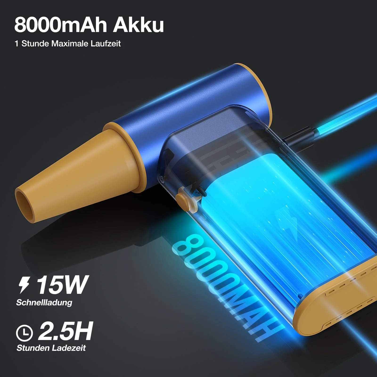 Электрическая воздуходувка MECO ELEVERDE 180000 RPM 4 скорости 8000 mAh для PC и авто, фото №5 Электрическая воздуходувка MECO ELEVERDE 180000 RPM 4 скорости 8000 mAh для PC и авто, фото №5