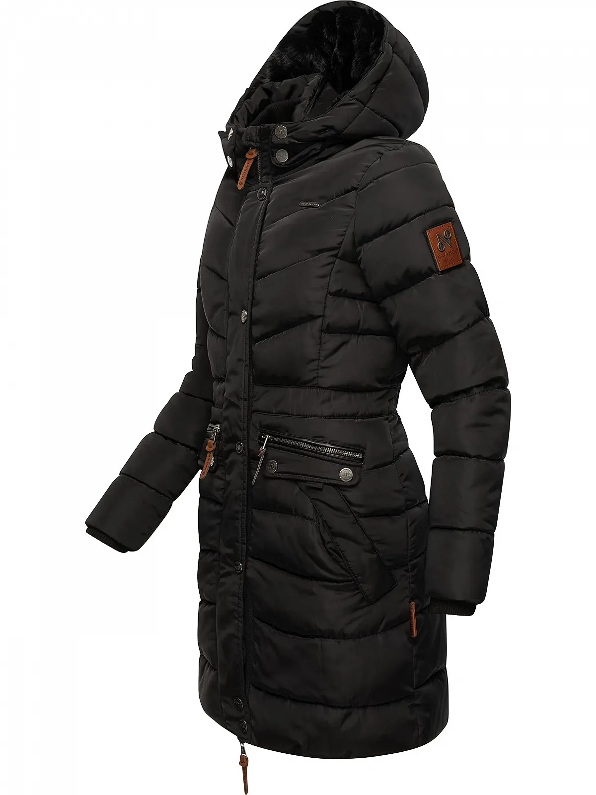 Жіноче зимове пальто Navahoo Paula, тепле стьобане пальто, довге, з капюшоном, фото №4