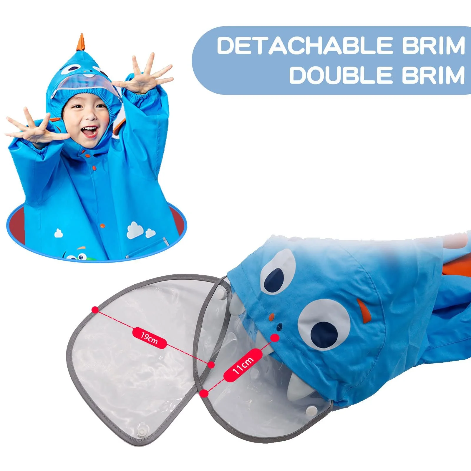 Дитячий дощовик з капюшоном JinBei для хлопчиків, фото №3