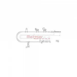 Трос стояночного тормоза METZGER 17.5060 для FIAT SUZUKI задний правый - Фото 1