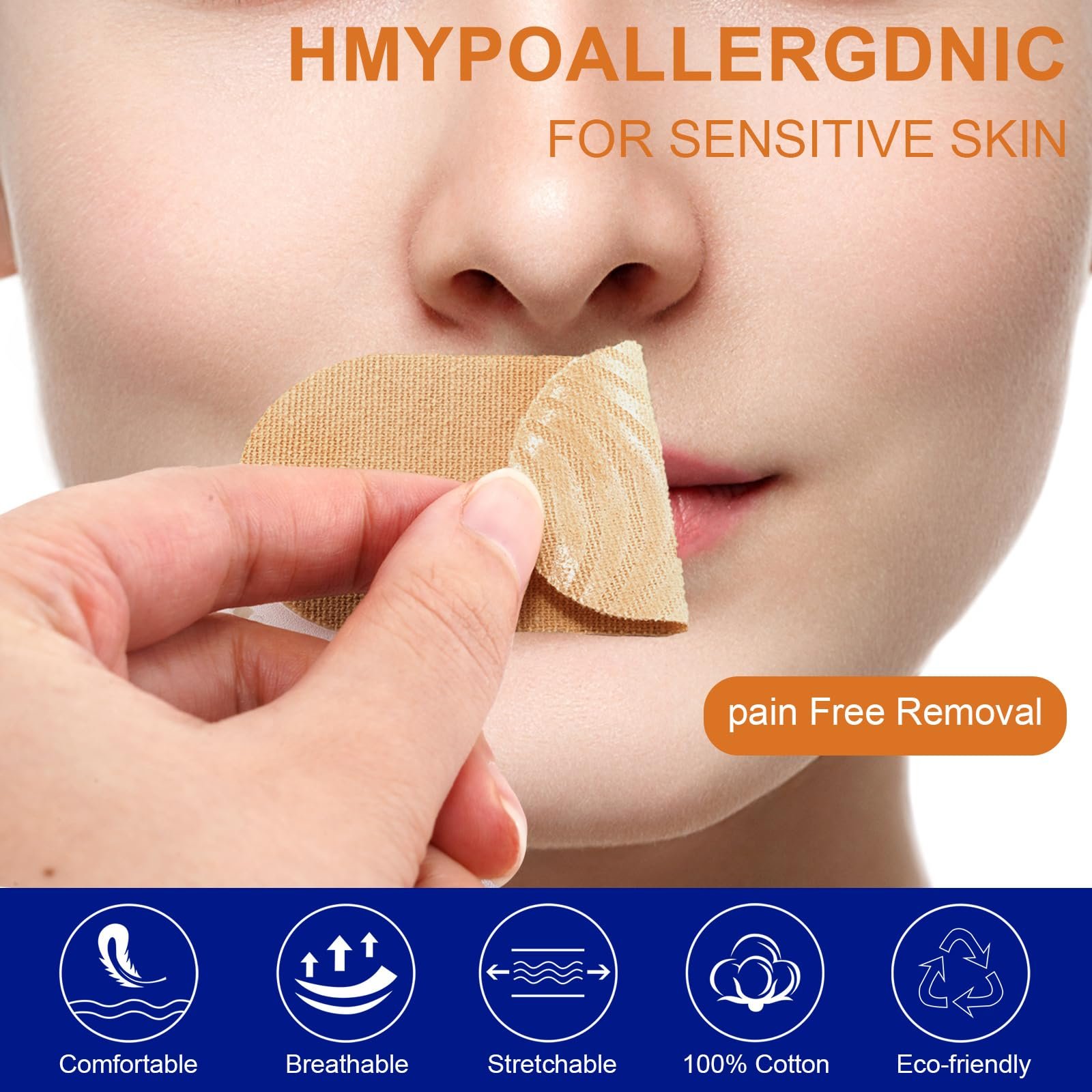 Смужки для рота від хропіння, 60 шт, колір шкіри, фото №4