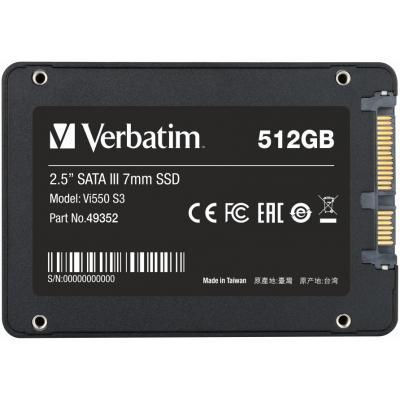 Внутренний накопитель Verbatim SSD 2.5" 512GB 49352, фото №2