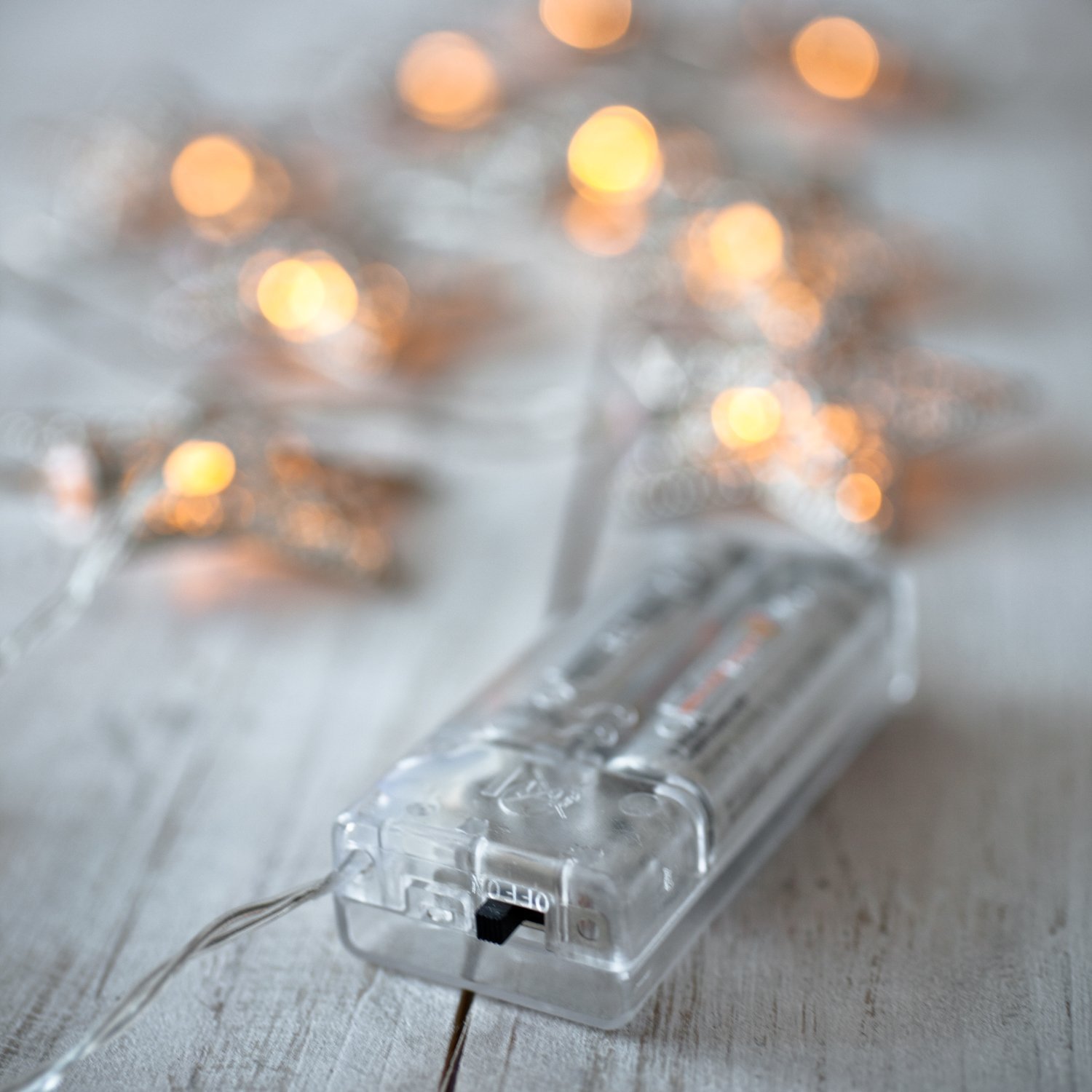 Гірлянда Lights4fun Fairy Star 10 LED срібна, живлення від батарейок, фото №4