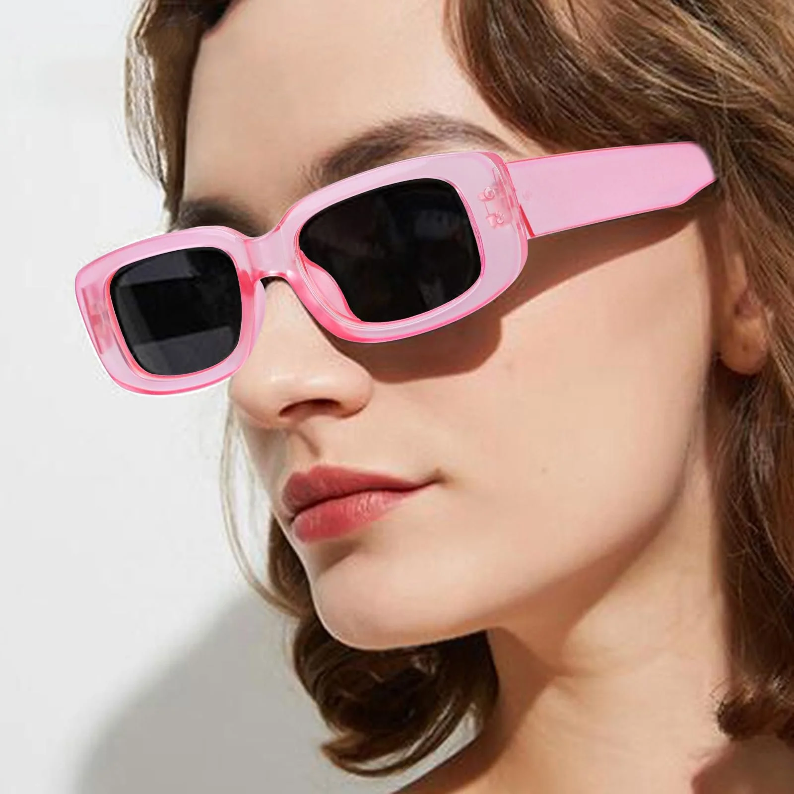 Вінтажні сонцезахисні окуляри Risipu, 5 шт., прямокутні, рожеві, фіолетові, зелені, фото №2