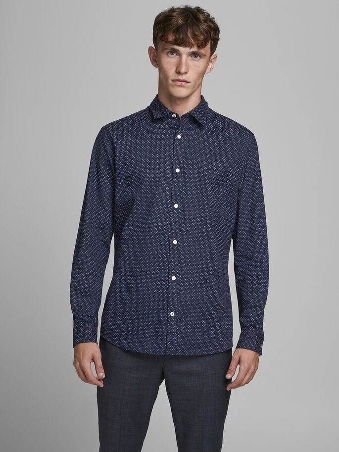 Рубашка Jack&Jones JJEPLAIN POPLIN L/S AU20 NOOS 12173241 Темно-синий M, фото №2