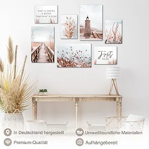 Настінна картина Novart Pictures Light Tower Boho Sea 7 шт. Бежева synthetic.ua - Фото 1