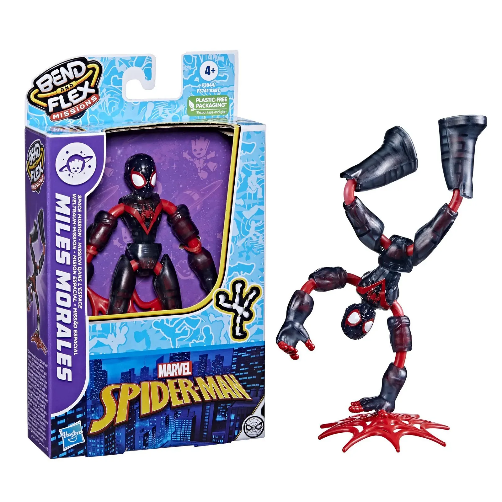 Гнучка фігурка Hasbro Marvel Spider-Man Bend and Flex Missions Miles Morales Space Mission 15 см, фото №2