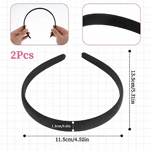 Обруч Атласный 1.5 см Черный (2 шт. в упаковке) synthetic.ua - Фото 1