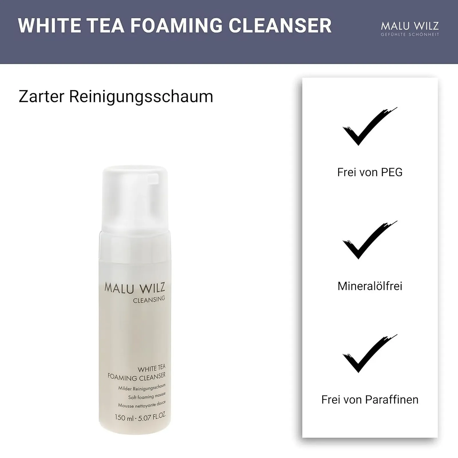 Пенка для умывания Malu Wilz White Tea 150 мл, фото №3