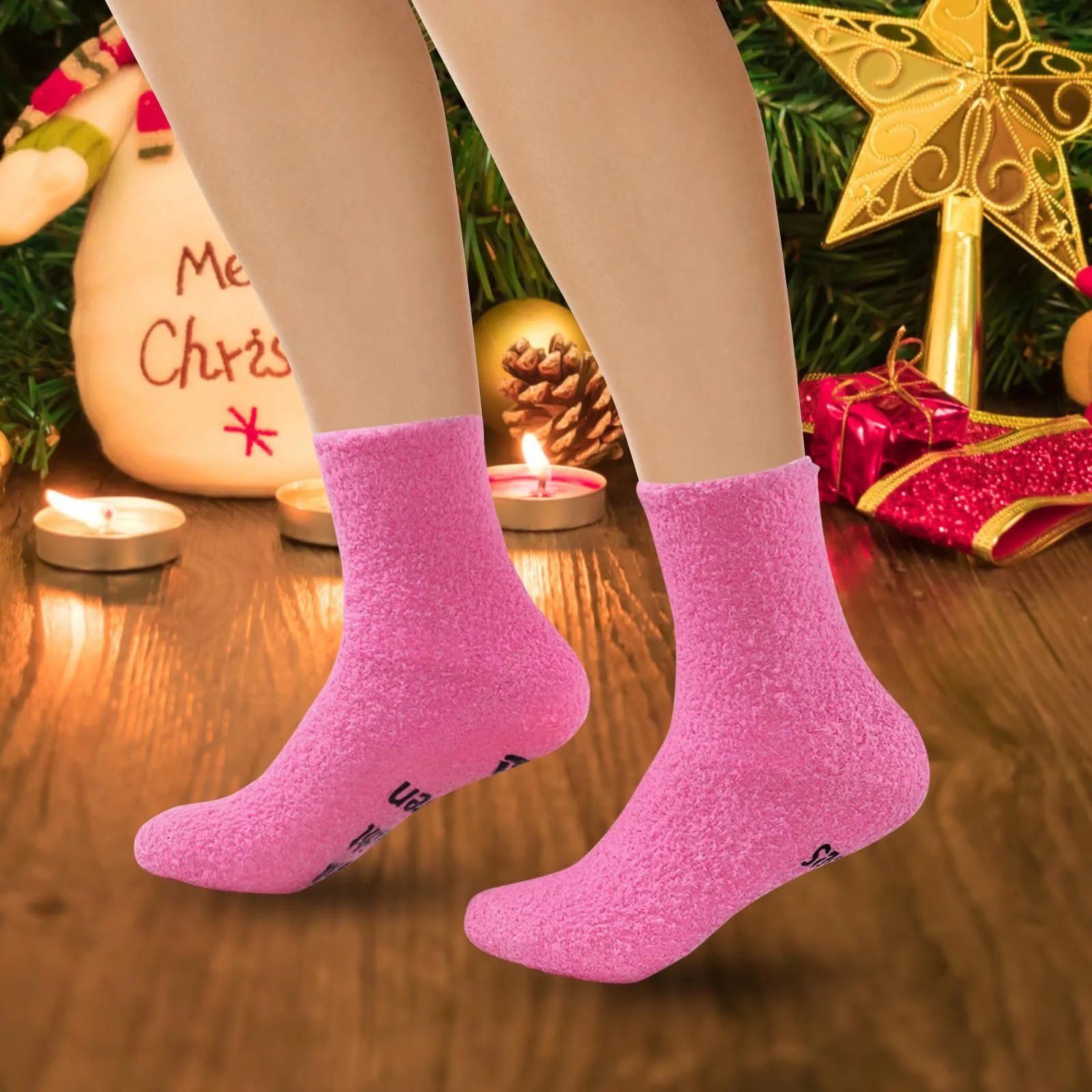 Подарочный набор Носки Рукавички для рук Oma ruht ihre Augen aus Роза, ромашка, авокадо, фото №4