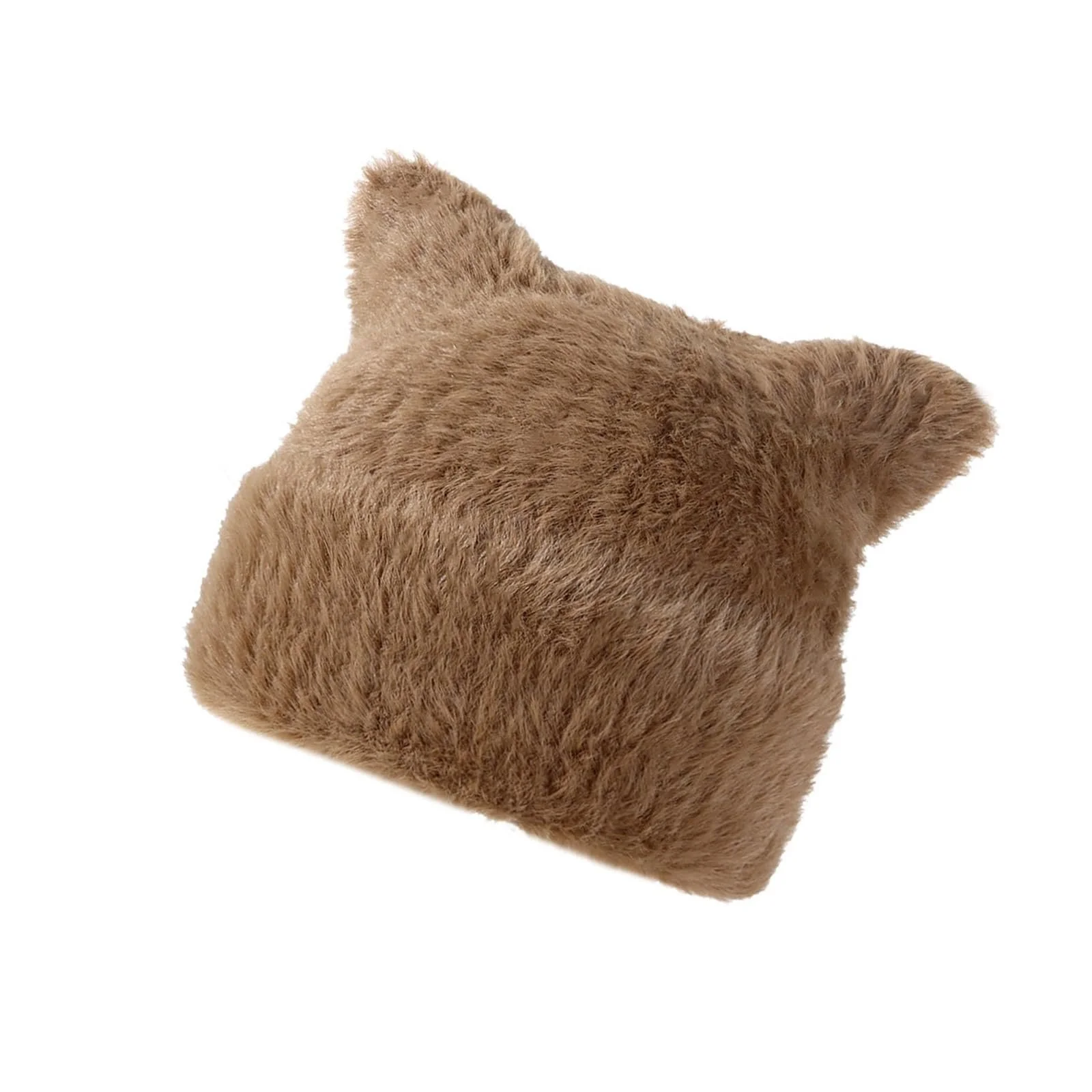 Котячий капелюх з вухами, однотонний капелюх, фото №1