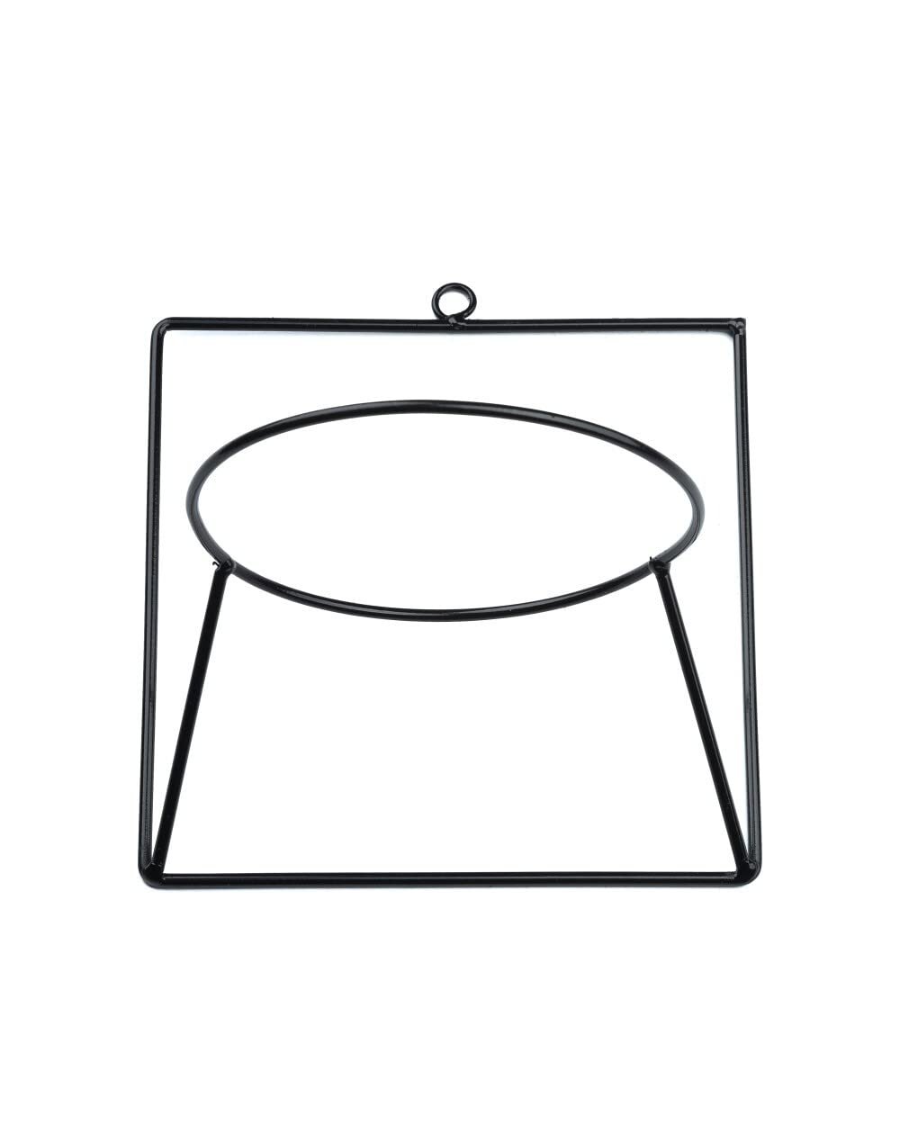 Настінний тримач для квітів HowHomely 22 см x 22 см металевий Чорний, фото №2