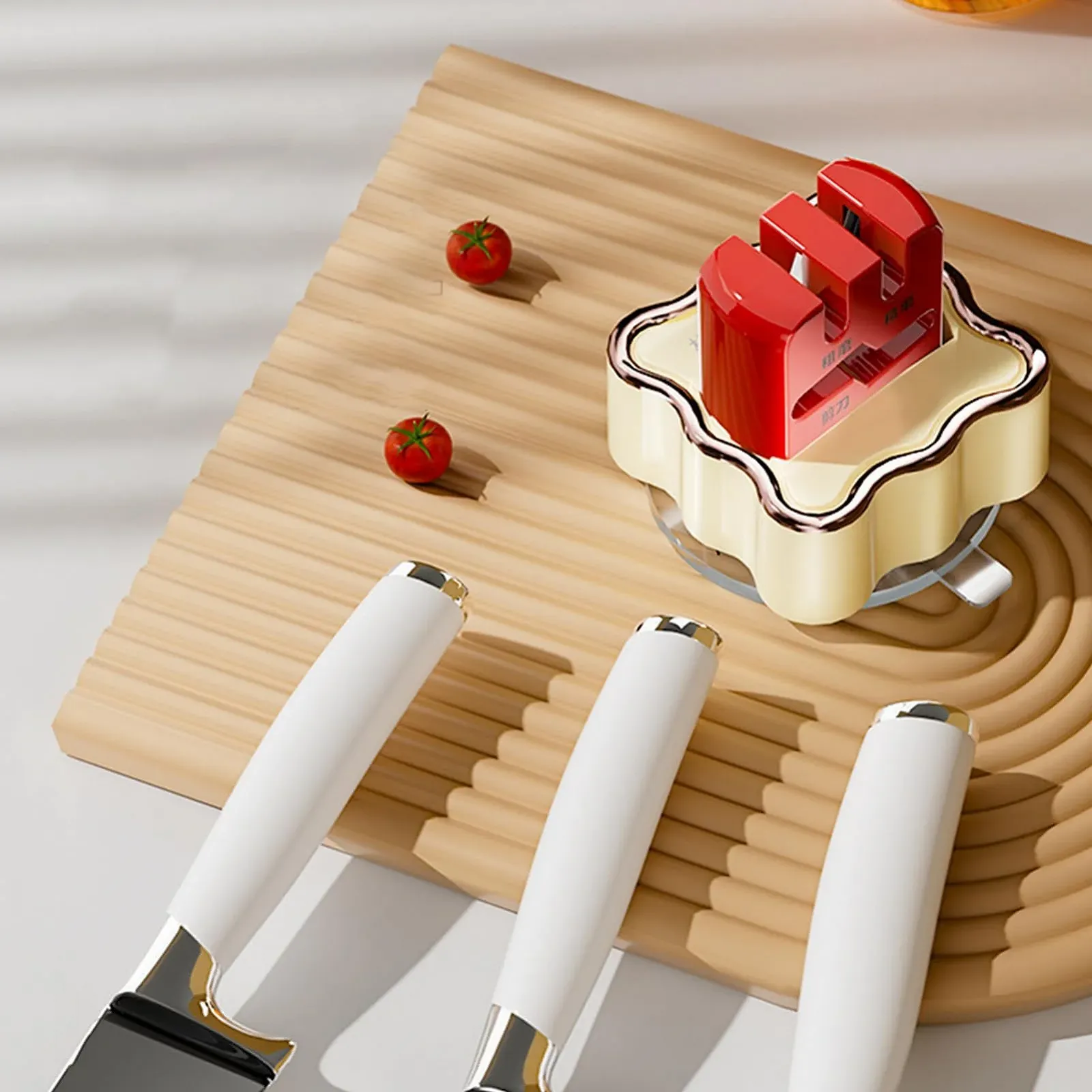 Точилка для кухонных ножей ручная портативная с присоской, фото №8