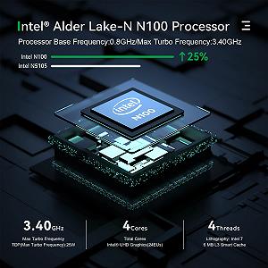 Mini PC TRIGKEY 12th Gen Intel Alder Lake-N100 16GB DDR4 3200MHz 500GB M.2 PCIe SSD Dual HDMI WiFi 6 BT 5.2 USB 3.2 Gen2 - Фото 1