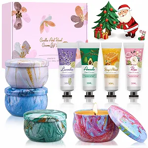 Купити Набір: Крем для рук, 4 x 30 г + Ароматичні свічки, 4 x 90 г - Фото 1 Набір: Крем для рук, 4 x 30 г + Ароматичні свічки, 4 x 90 г - Фото 1