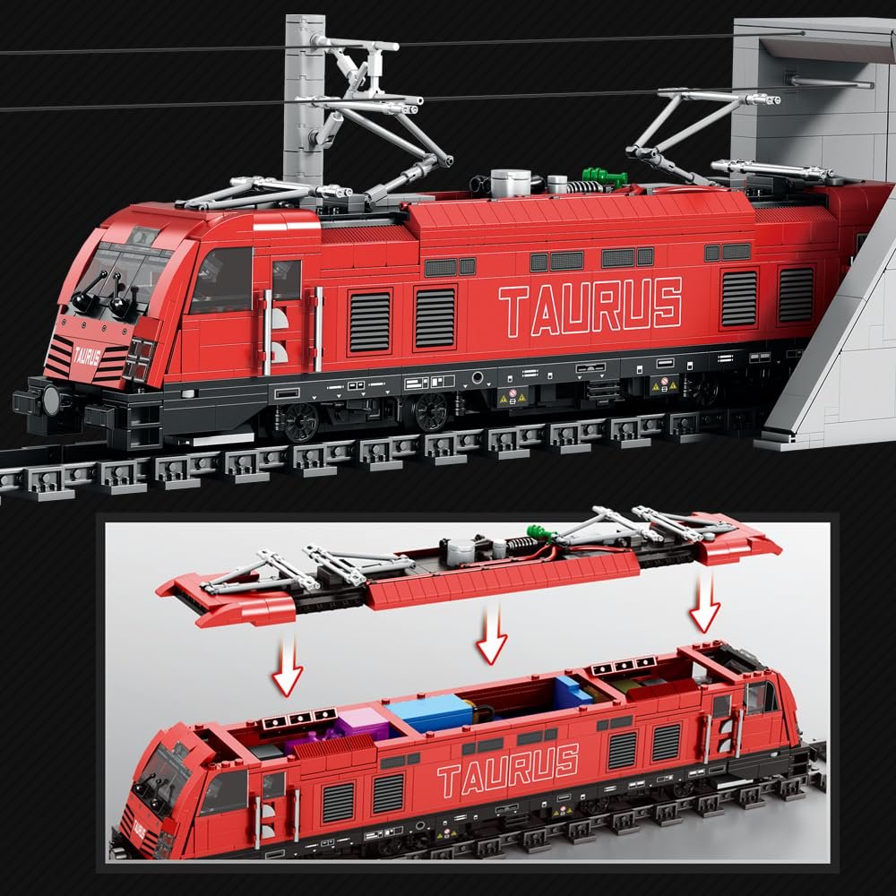 Конструктор Reobrix 66020 City Пасажирський Потяг MOC ES64U2 Електричний Локомотив 1939 частин, фото №8