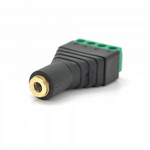 Зупинка для підключення miniJack 3.5 Stereo 4 контакту з клеммами під кабелем Q100 - Фото 1