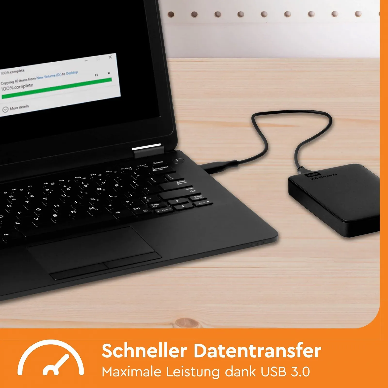 Зовнішній жорсткий диск WD Elements Portable WDBU6Y0030BBK-WESN 3 TB USB 3.0 Black, фото №6 Зовнішній жорсткий диск WD Elements Portable WDBU6Y0030BBK-WESN 3 TB USB 3.0 Black, фото №6