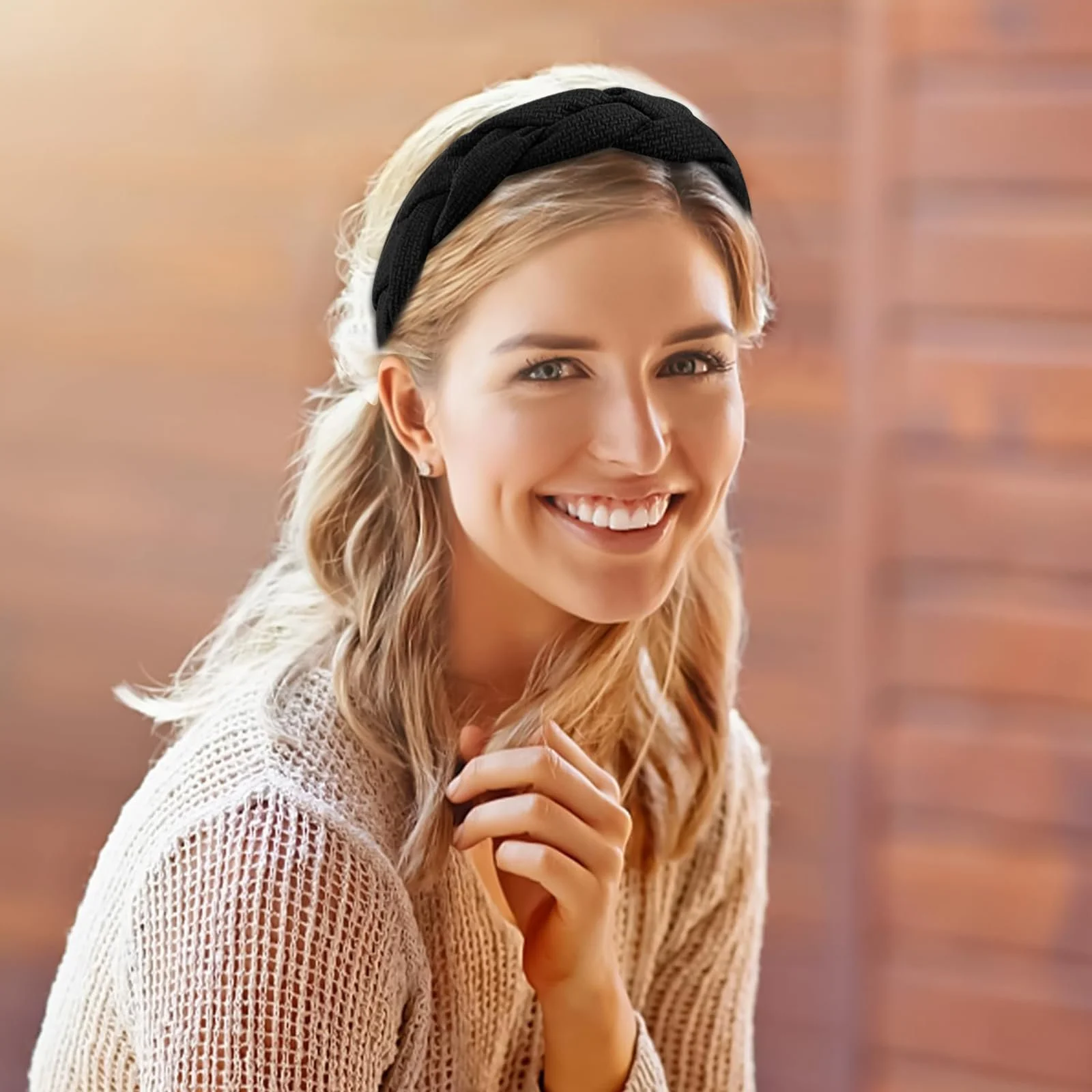 Обруч на голову Плетена Тканинна Широка, фото №5