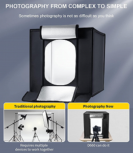 Фотобокс Raleno 60 см / 5500K / CRI 97 / 6 фонов / Черный synthetic.ua - Фото 1