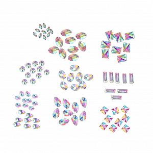 Стразы Стеклянные NUOBESTY Разные формы Разноцветные, 100 шт - Фото 1