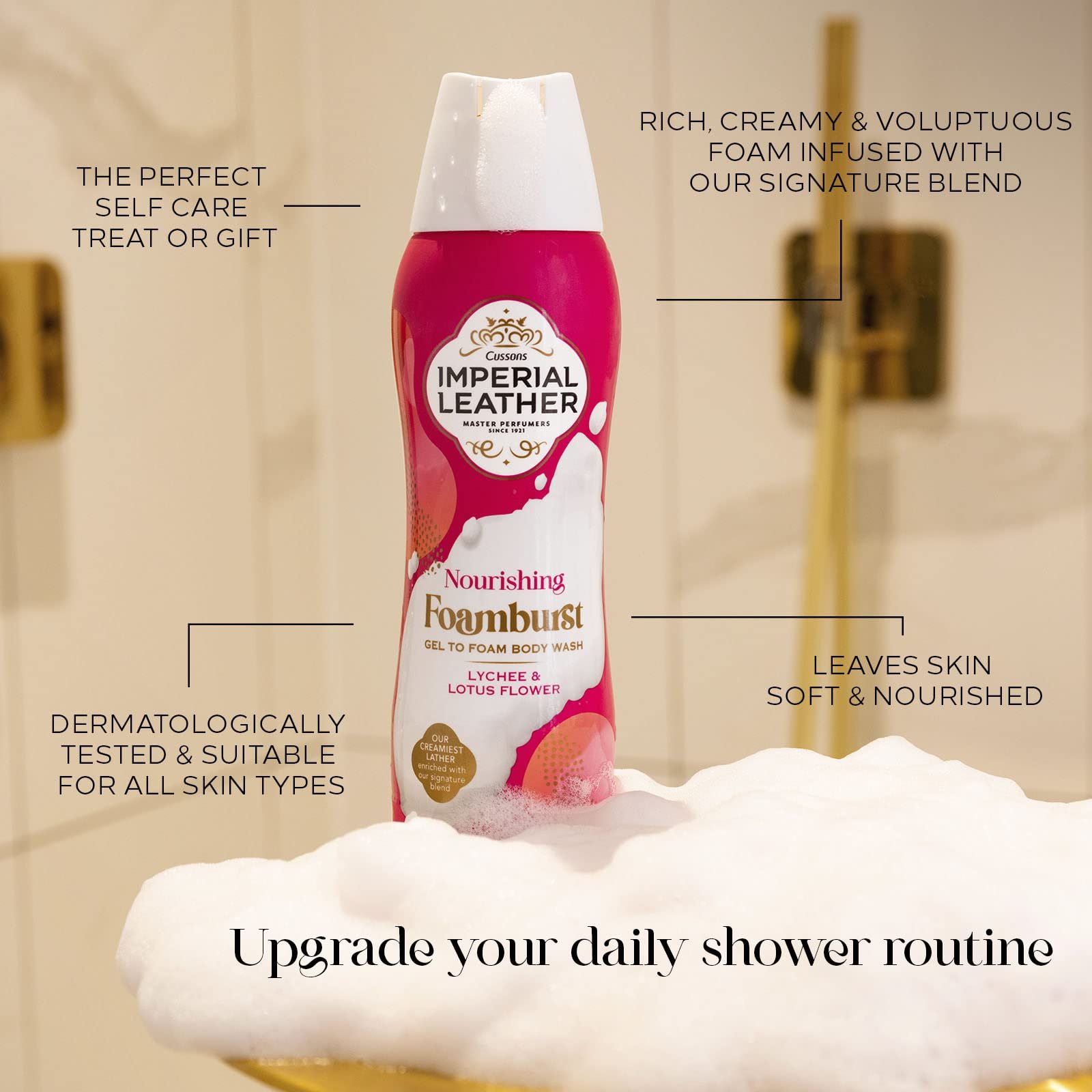 Гель для душу Imperial Leather Foamburst Lychee & Lotus Blossom Luxury Foam 6 x 200 мл, фото №4 Гель для душу Imperial Leather Foamburst Lychee & Lotus Blossom Luxury Foam 6 x 200 мл, фото №4