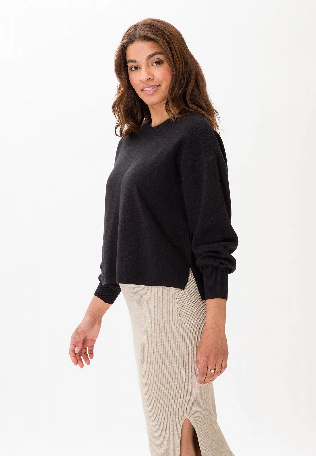 Женский свитер Les Lunes The Nola Sweater Черный - L, фото №3