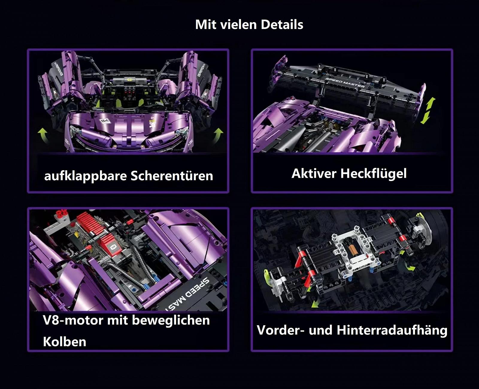 Technik McaLaren P1 1:8 Автомобільний набір 3568 частин Клацаючі блоки Великий набір MOC, фото №6