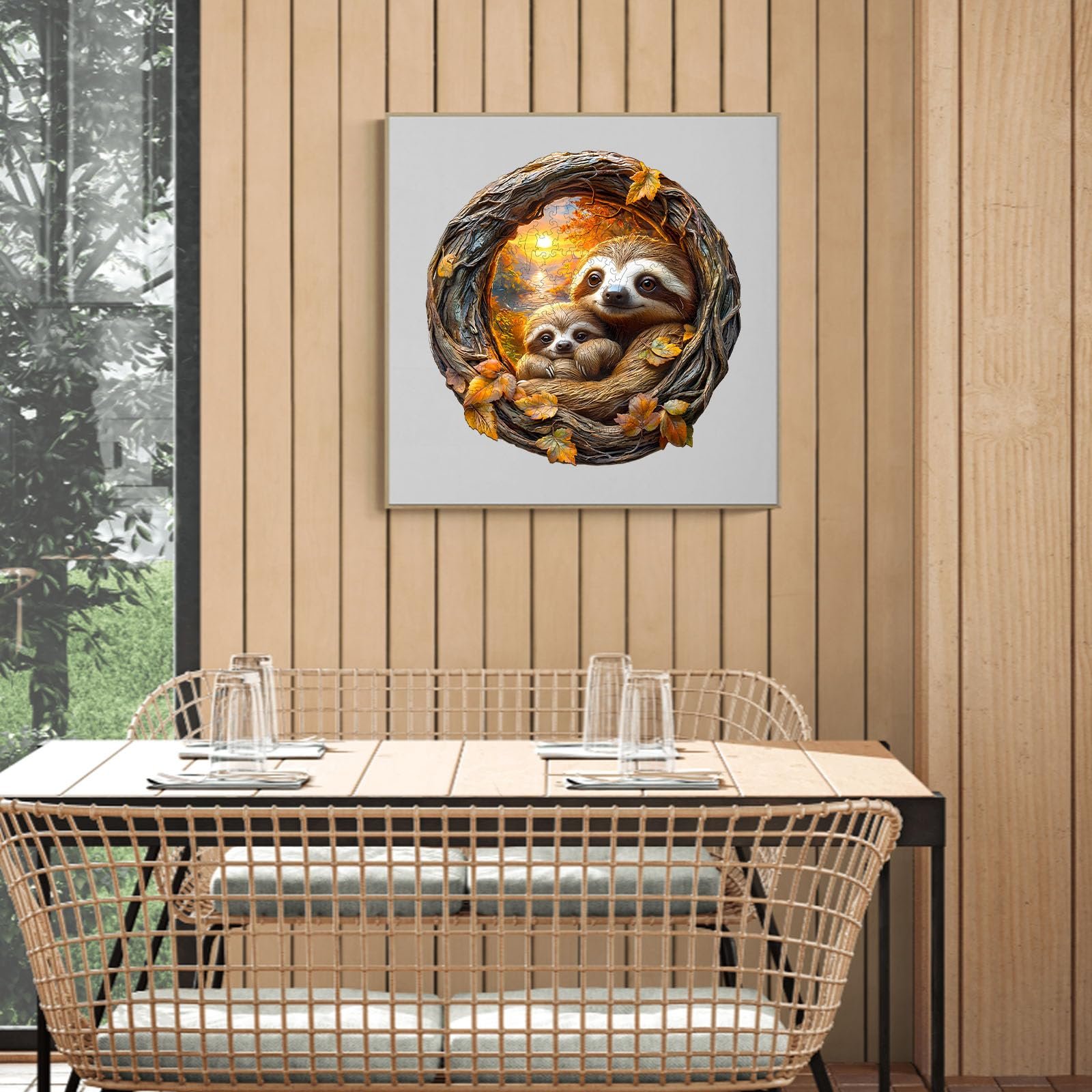 Дерев'яний пазл SECOGM Parents Child Sloth 100 деталей 21,5 x 21,5 см, фото №4 Дерев'яний пазл SECOGM Parents Child Sloth 100 деталей 21,5 x 21,5 см, фото №4