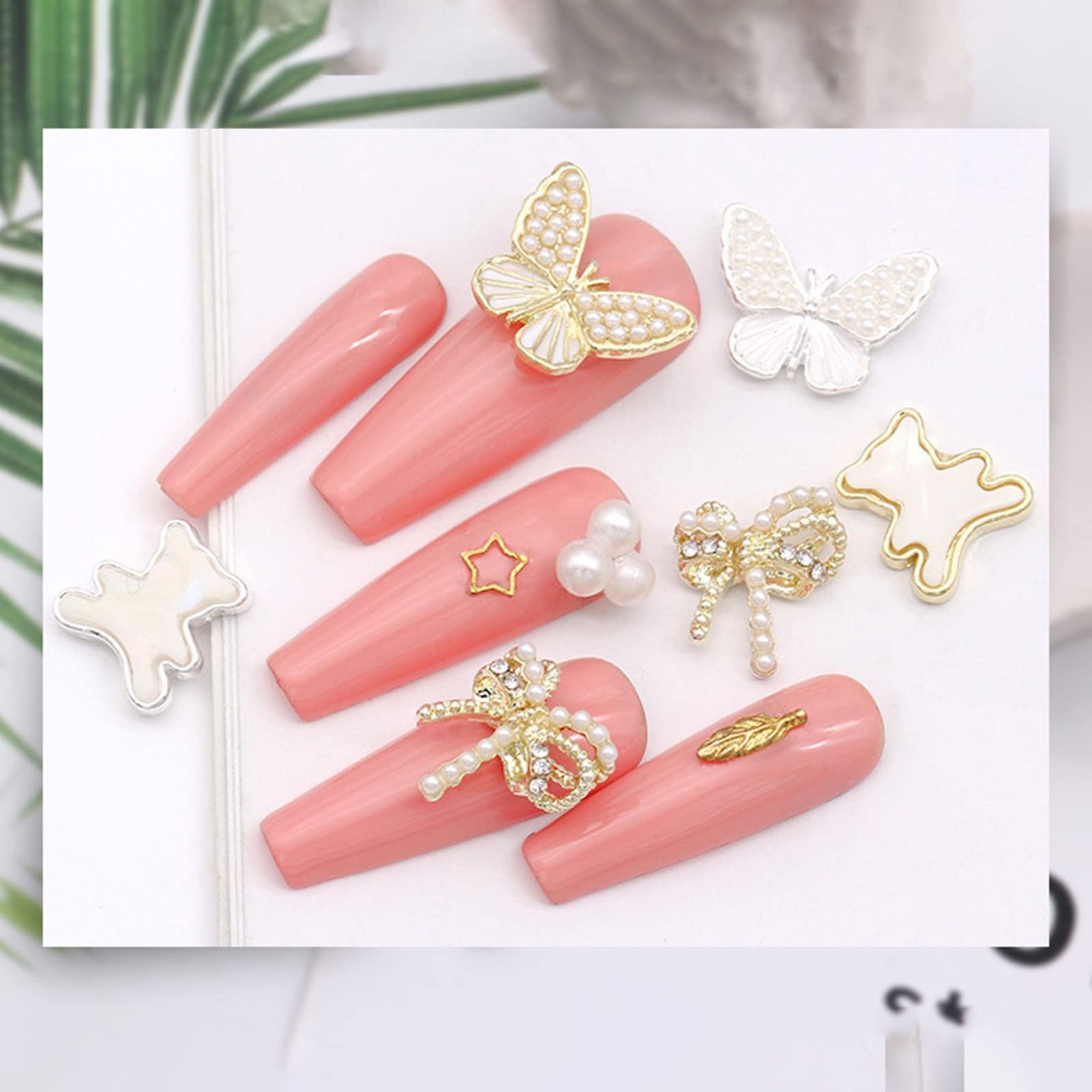 Стрази Метелики Золоті 20шт для DIY прикрас для нігтів 3D, фото №5