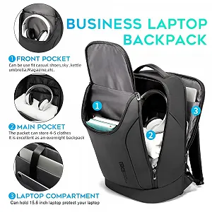 Рюкзак для ноутбука BANGE Business Smart 15.6 дюйма водонепроницаемый с USB-портом Черный цена на synthetic.ua - Фото 1 Рюкзак для ноутбука BANGE Business Smart 15.6 дюйма водонепроницаемый с USB-портом Черный synthetic.ua - Фото 1