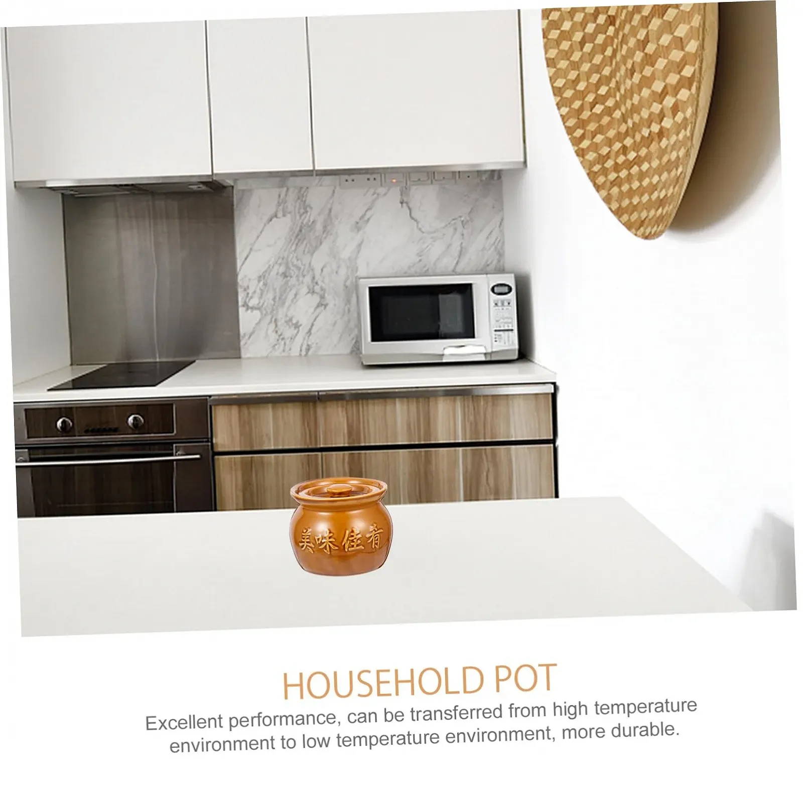 Горщик для запікання керамічний 400 мл з кришкою Коричневий, фото №9