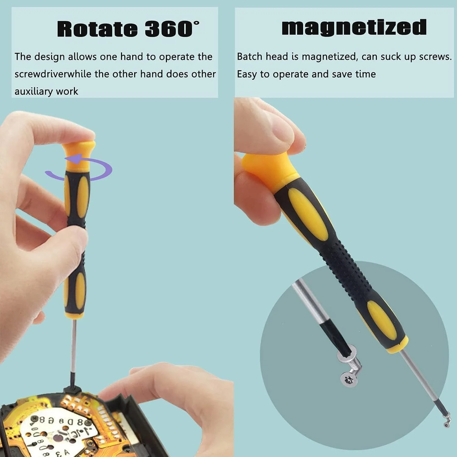 Набір викруток Torx T3-T10 Магнітний 3 шт. з інструментами для відкривання, фото №4