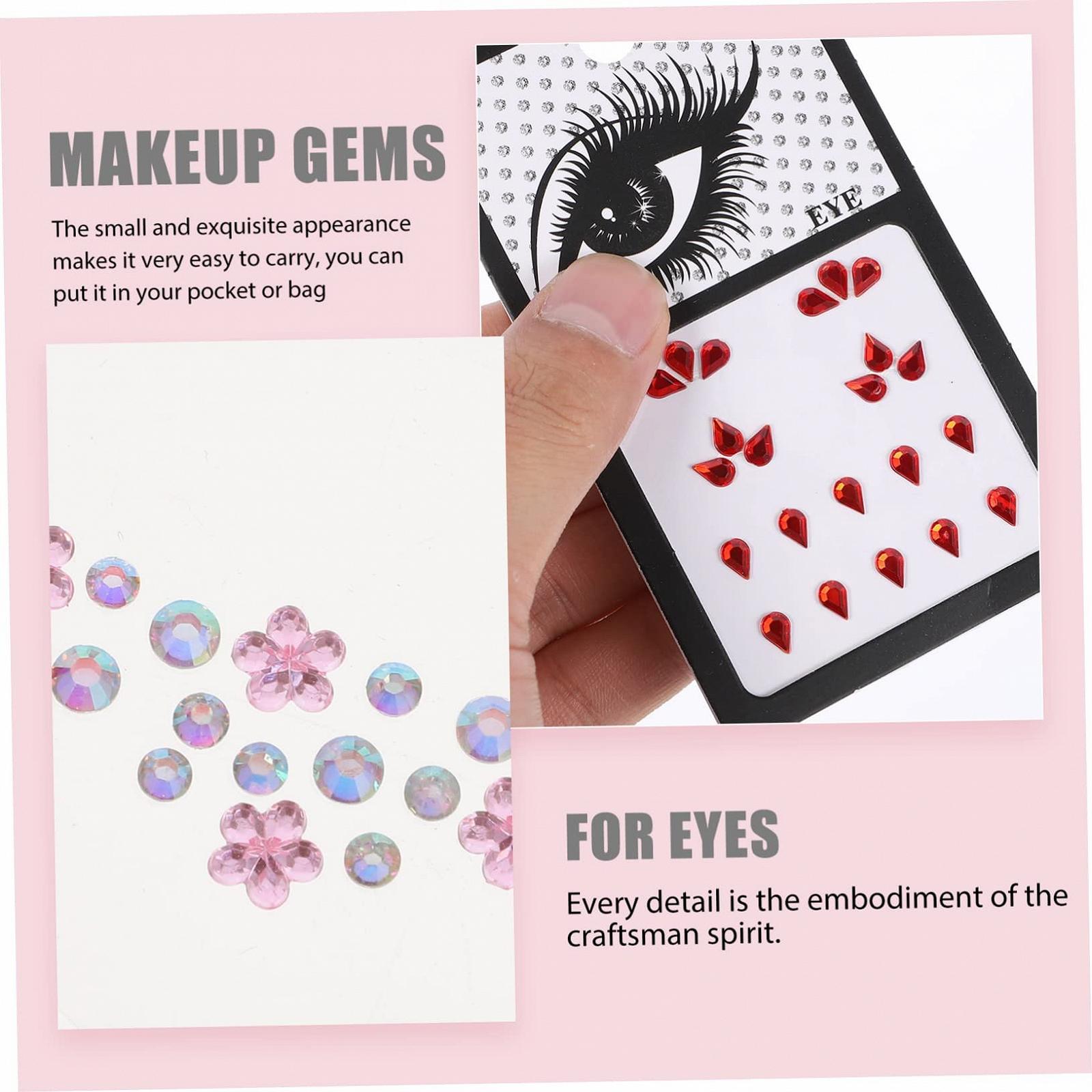 Стразы FRCOLOR 20 листов, стразы для лица, драгоценные камни для ногтей, наклейки для скрапбукинга, фестивальные драгоценности для лица, плоские стразы, детские акриловые наклейки для лица, фото №8