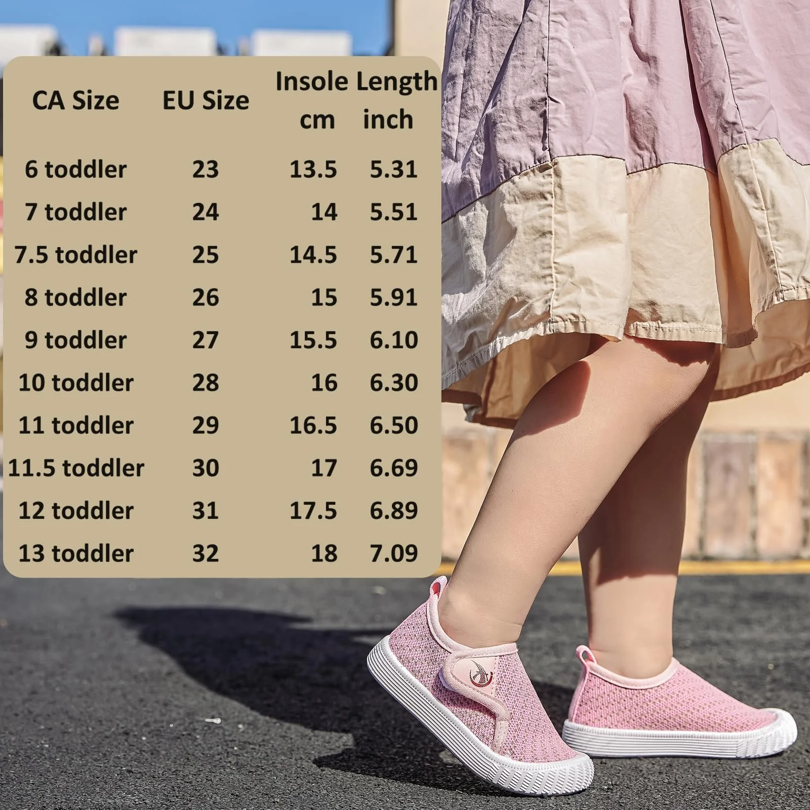 Кросівки DADAWEN Дитяче Кросівки Легкі для школи з застібкою-липучкою для дівчаток, фото №2