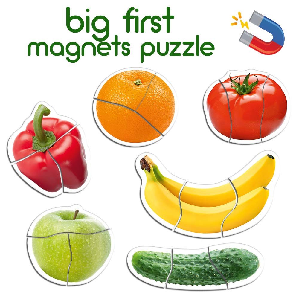 Магнитный пазл Magdum Овощи и фрукты 18 сегментов 6 штук, фото №3